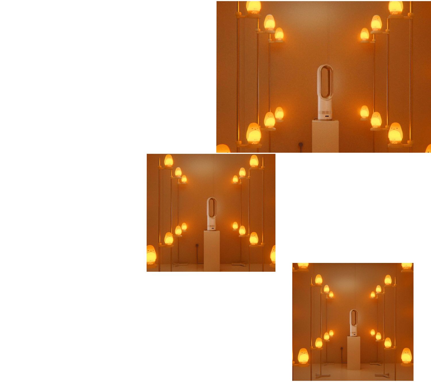 The Dyson Hot+Cool HF1 Remote Link Pre-heat heater and cooling fan heats a large testing room in a Dyson lab.